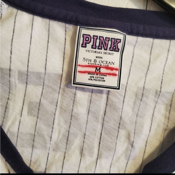 Victorias Secret Pink Detroit Tigers Bling 3/4 Sleeve Tshirt M - Picture 4 of 4